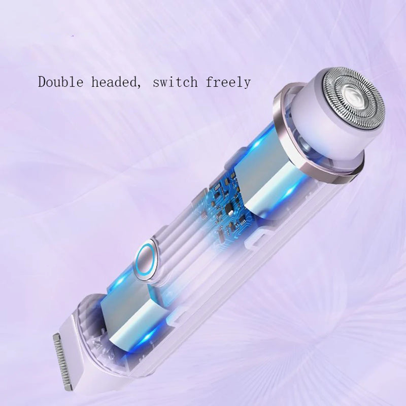 Barbeador Elétrico Feminino 2 em 1 – Ideal para sobrancelhas, rosto, pernas e axilas, depilador portátil para uso a seco e molhado

Descrição: