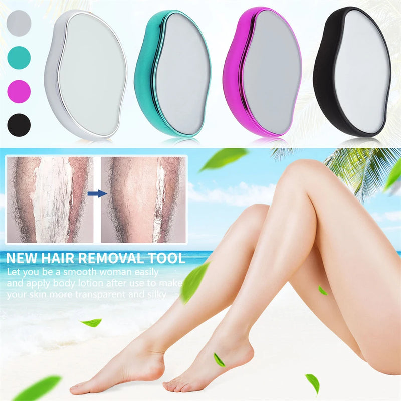 Depilador de Cristal para Remoção Física de Pelos – Sem Dor, Limpeza Fácil e Reutilizável, Ideal para Cuidados com o Corpo
