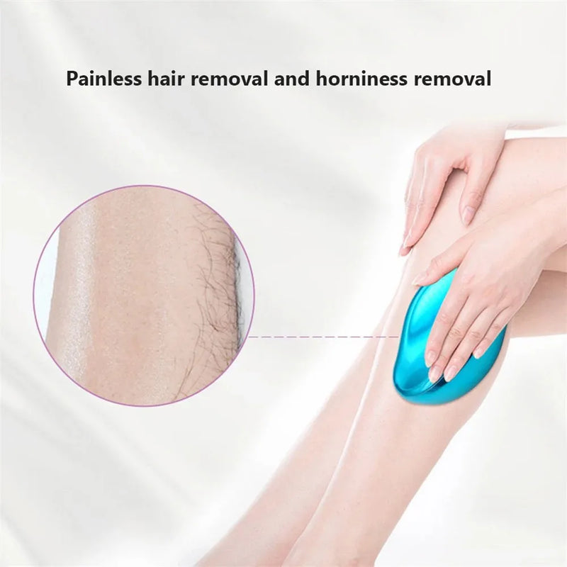 Depilador de Cristal para Remoção Física de Pelos – Sem Dor, Limpeza Fácil e Reutilizável, Ideal para Cuidados com o Corpo